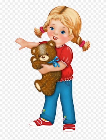 Album - Girl Playing Doll Clipart Png
