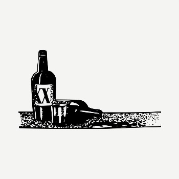Alcohol bottle drawing, vintage illustration | Free PSD - rawpixel