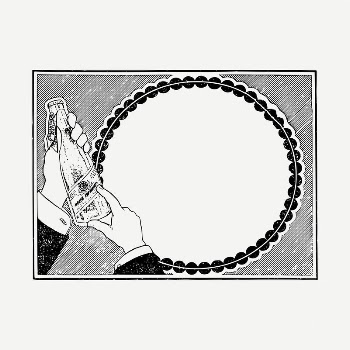 Alcohol circle frame drawing, vintage | Free PSD - rawpixel