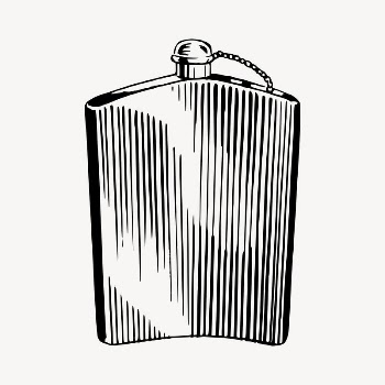 Alcohol flask clipart, vintage hand | Free Vector - rawpixel