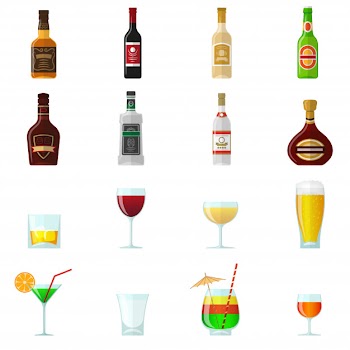Alcohol flat icons
