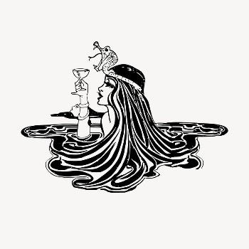 Alcohol queen drawing, illustration vector. | Free Vector - rawpixel