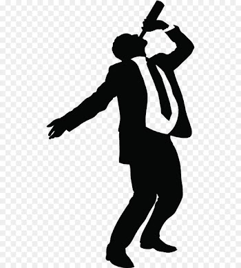 Alcoholic drink Royalty-free Clip art - A silhouette of a drunken business man 