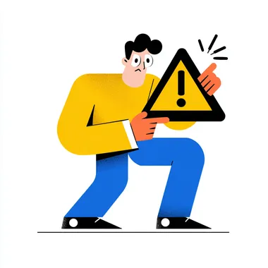 Alert Icon Character with Warning Sign Alert Icon Character with Warning Sign