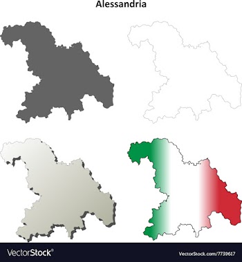 Alessandria blank detailed outline map set vector image