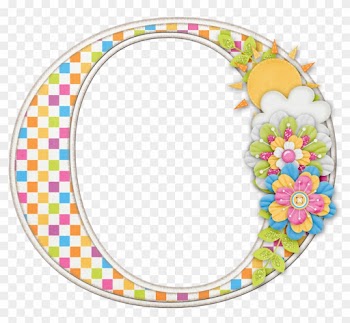 Alfabeto Colores Y Flores - Letra O Mayuscula Con Diseño