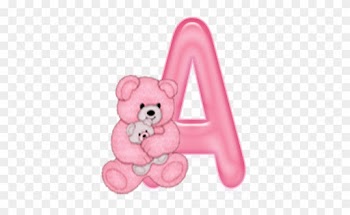 Alfabeto Decorativo - Alfabeto - Ursinha Rosa - Png - Alphabet