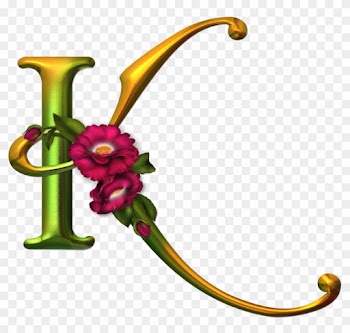Alfabeto Dorado Con Flores Rosas - Alphabet