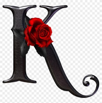 Alfabeto Gótico Con Rosas Rojas - Letter K With Rose