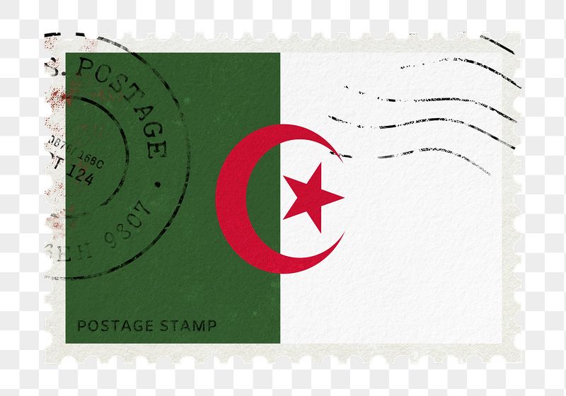 Algeria flag png post stamp | Free PNG - rawpixel