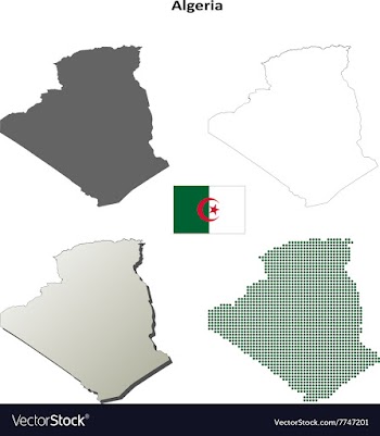 Algeria outline map set vector image