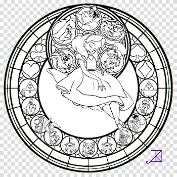 Alice Stained Glass line art, woman illustration transparent background PNG clipart