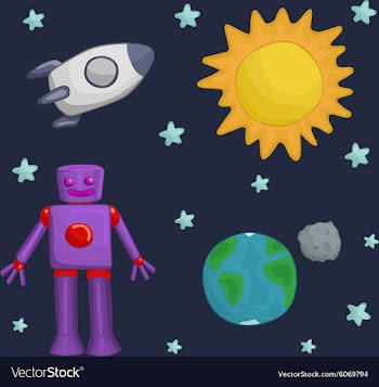 Alien fantastic landscape seamless space vector image