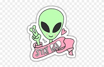 Alien Tumblr Cute Girly Sticker Febuary Remixit Remix - Png Tumblrs Stikers