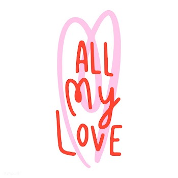 All my love typography vector in pink | Free stock vector - 472402