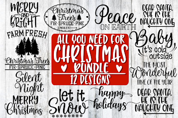 All You Need For Christmas Bundle - 12 Designs