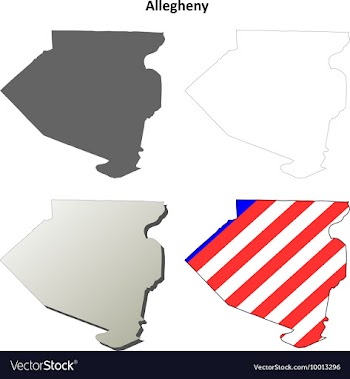 Allegheny Map Icon Set vector image