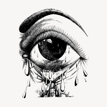 Allergy crying eye clipart, vintage | Free Vector - rawpixel