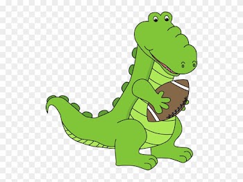 Alligator With A Football - Alligator Playing Football Clipart