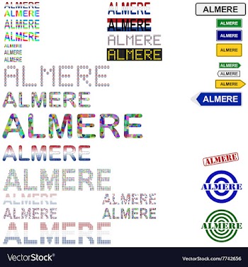 Almere text design set vector image
