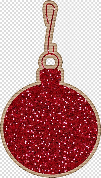 Alpha Christmas Glitter, red and brown hanging decor transparent background PNG clipart