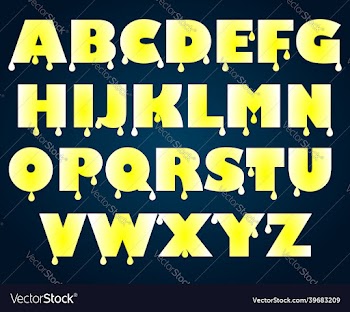 alphabet background yellow water drops decoration