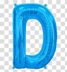Alphabet, blue D balloon transparent background PNG clipart