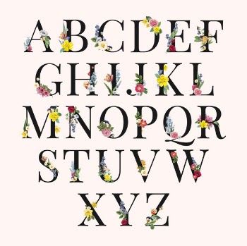 Alphabet floral background illustration Free Vector