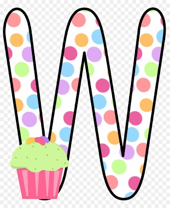 Alphabet Letter Clip art Cupcake Image - polka dot birthday posters 