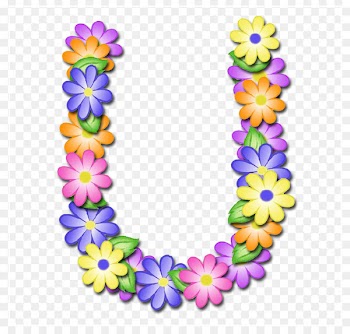 Alphabet Letter Flower Digital data - pastel flowers 
