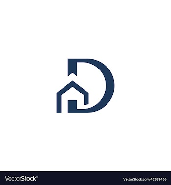 alphabet letter icon logo d with a house or home