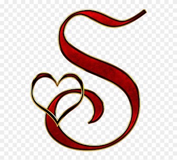 Alphabet Letter Initial Heart Background S - Capital Letter S Red