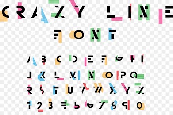 Alphabet Lettering Font - Crazy color bar WordArt 