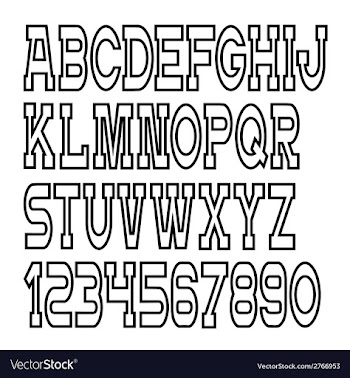  					Alphabet letters numbers vector image														