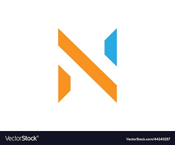 alphabet n letter logo design