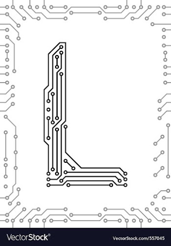 Alphabet of printed circuit boards vector image