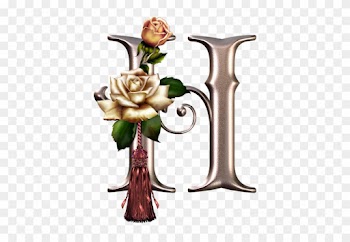 Alphabet Pink With Roses - H Alphabet In Rose