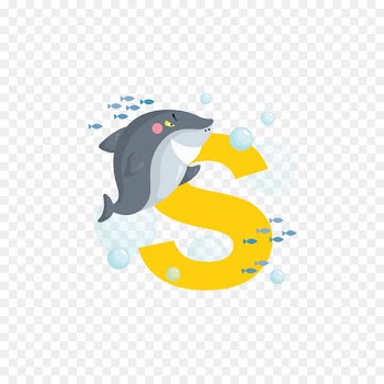 Alphabet S Photography Illustration - Yellow shark letter S 
