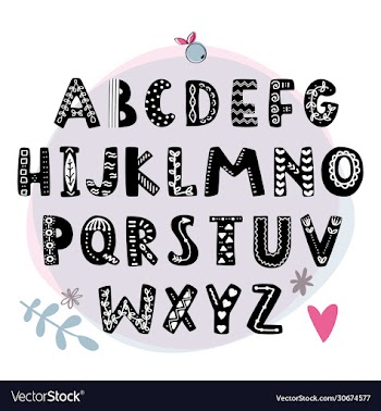 alphabet scandinavian kids poster with hand