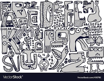Alphabet sketch vector image