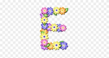 Alphabet With Flowers For School Uppercase Letter Free - Letra E En Flores