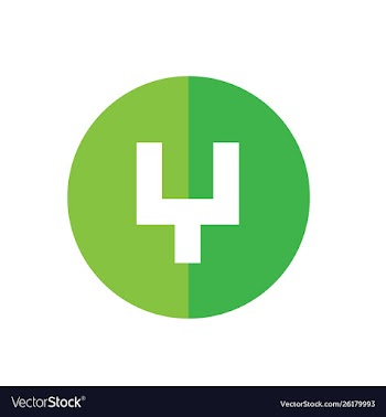 Alphabet y initial logo green circle icon design vector image