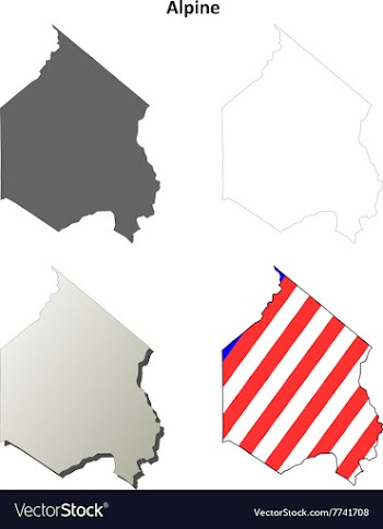 Alpine County California outline map set vector image