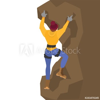 Alpinist climb the mountain