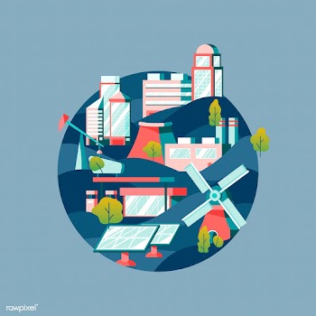 Alternative energy vector in blue | Free stock vector - 486867