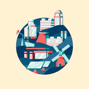 Alternative energy vector in blue | Free stock vector - 486900