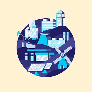 Alternative energy vector in blue | Free stock vector - 486912