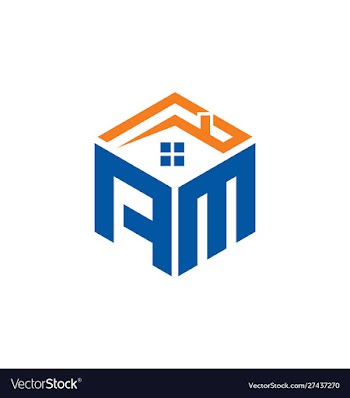 Am home abstract polygonal letter logo vector image