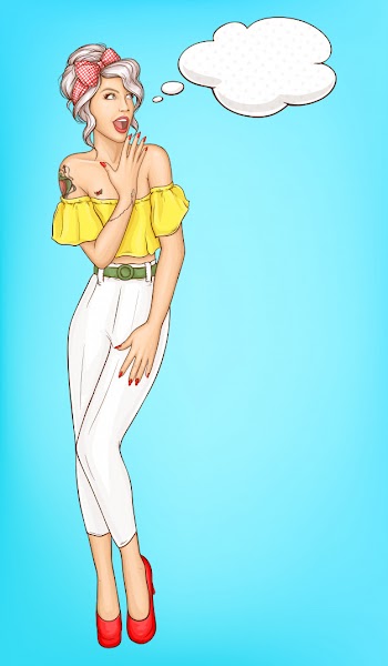 Amazed young woman pop art vector portrait Free Vector
