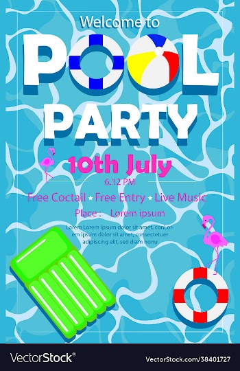 amazing pool party poster for social media